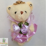 Игрушка для букета медведь фиолетовый цветок