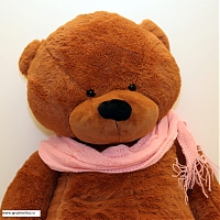 Большой коричневый медведь "Розовый шарфик" 160 см