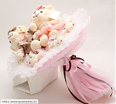 Букет из мягких игрушек "Свадьба счастья розовый"  2