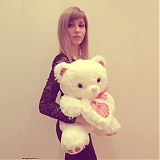 Плюшевый медведь "Сердечко-розовое пламя-1" 50 см